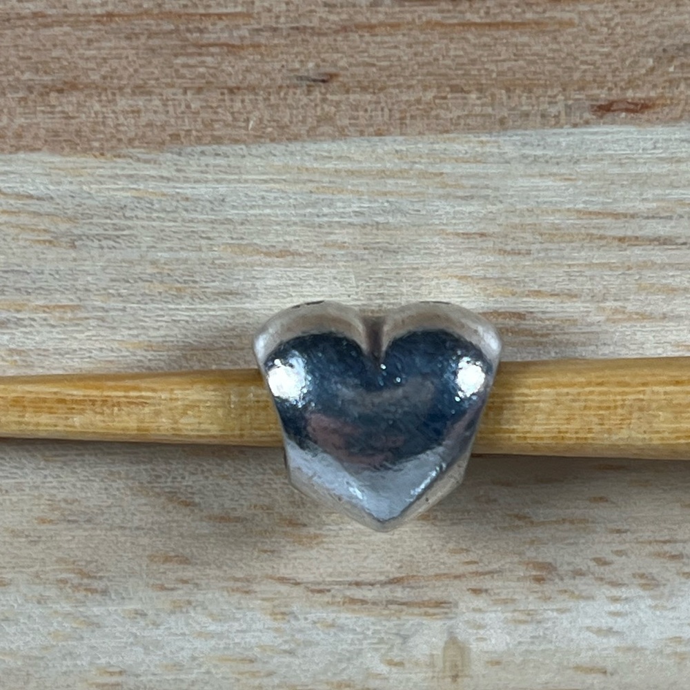 Authentic Pandora ALE Smooth Puff Heart Charm 925 Sterling Silver EUC